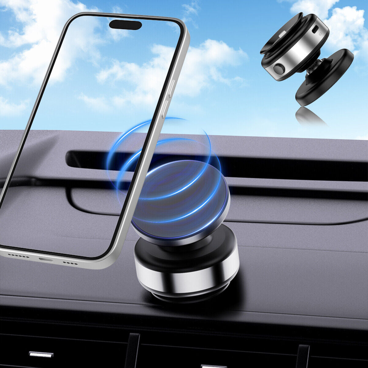 360 Rotatable Car Magnetic Phone Holder Mount Vacuum Magnetic Phone Holder Stand