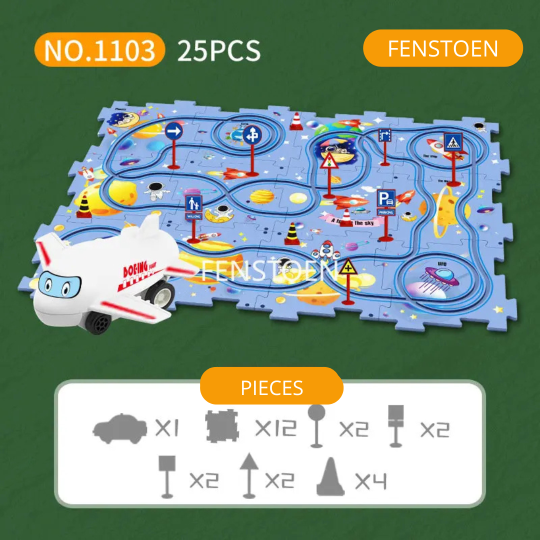 SPEEDCARS: Elektrische Racebaan & Stadspuzzel voor Kinderen